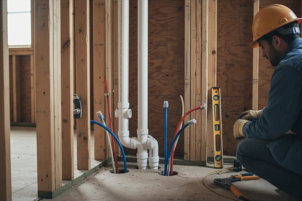 Drain and supply rough-in during Sump Pump Repair in Baxley