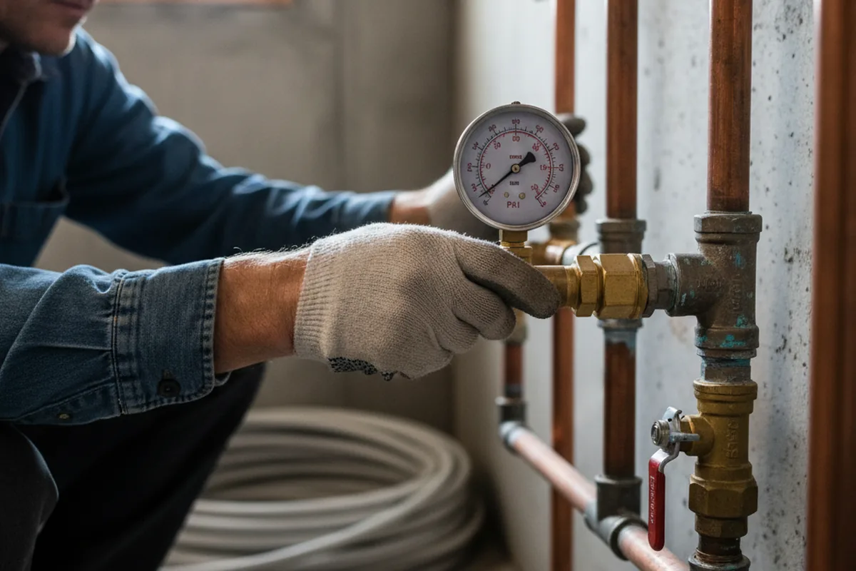 Pressure testing a repaired line during Water Line Repair in Baxley
